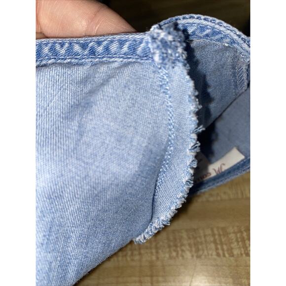 JM Collection Women’s Flared Denim Maxi Light Blue Denim Skirt Tencel Blend LRG - Picture 6 of 8